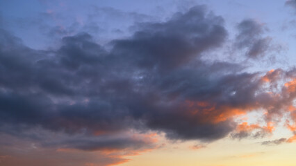Sky Overlay. Beautiful bright sky with fluffy clouds. Nature sky with transparent background
