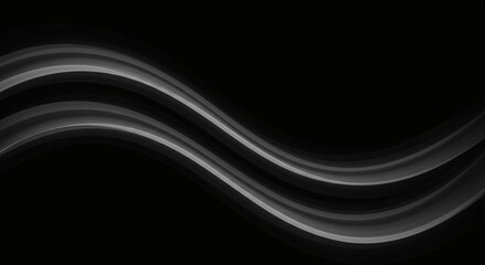 Fototapeta premium Abstract Wave Lines Flowing Light Against Black Background Design Element