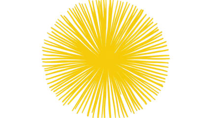 Abstract Yellow Burst Design With Transparent Background Illustration