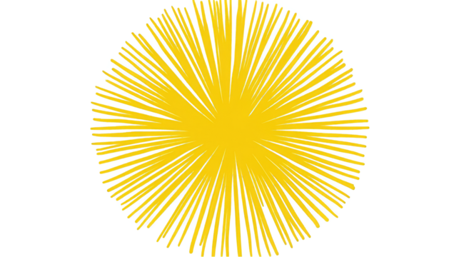Abstract Yellow Burst Design With Transparent Background Illustration