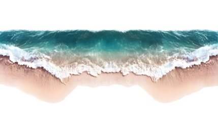 Aerial Photo Of Beach Waves Turquoise Water And Sand Isolated Background