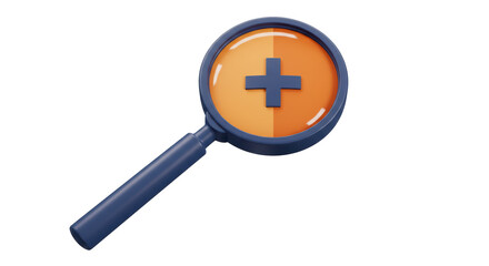 Isolated Magnifying Glass with Plus Sign
