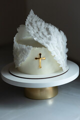 Beautiful christening cake. Cake for the holy day.