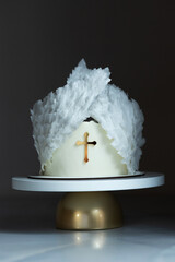 Beautiful christening cake. Cake for the holy day.