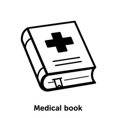 Fototapeta premium Medical book with cross icon design in black and white 