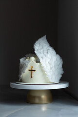 Beautiful christening cake. Cake for the holy day.