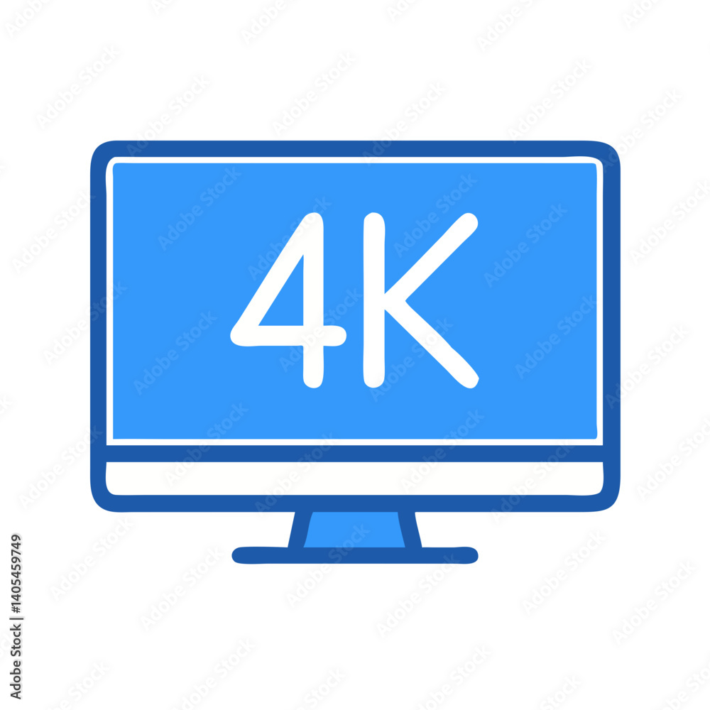 Poster 4k monitor icon – high definition display and resolution symbol