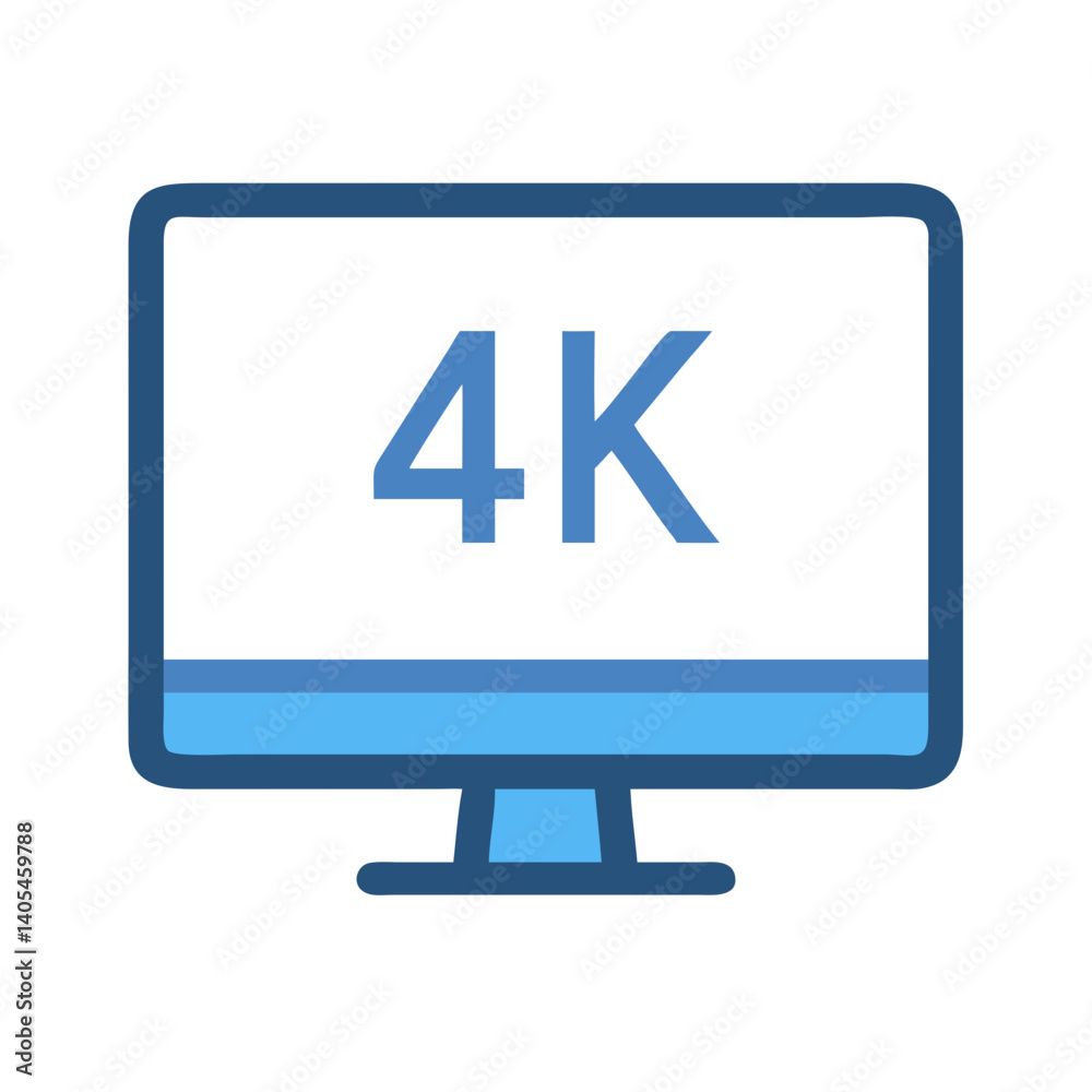Poster 4K Monitor Icon – High Definition Display and Resolution Symbol