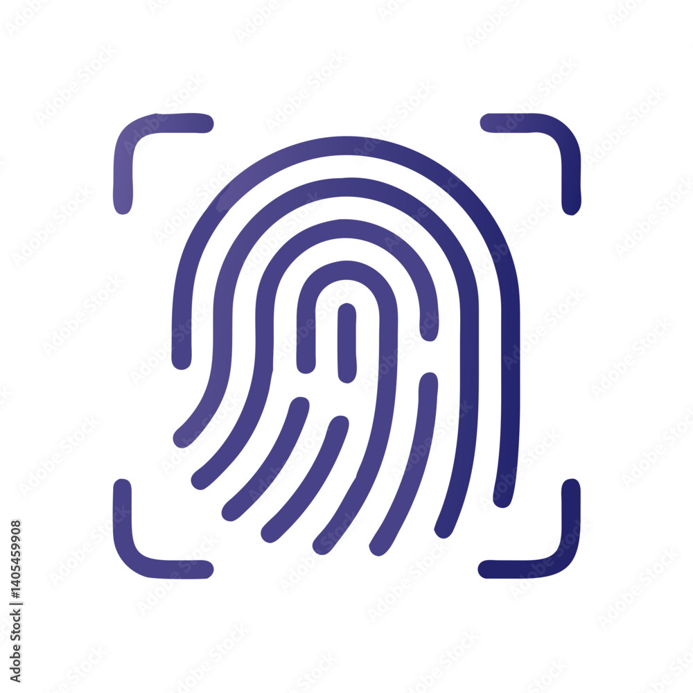 Aufkleber Biometric Fingerprint Scan Icon – User Authentication and Security Symbol
