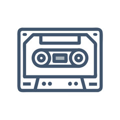 Obraz premium Cassette Tape Icon Representing Retro Audio Media and Analog Sound Recording