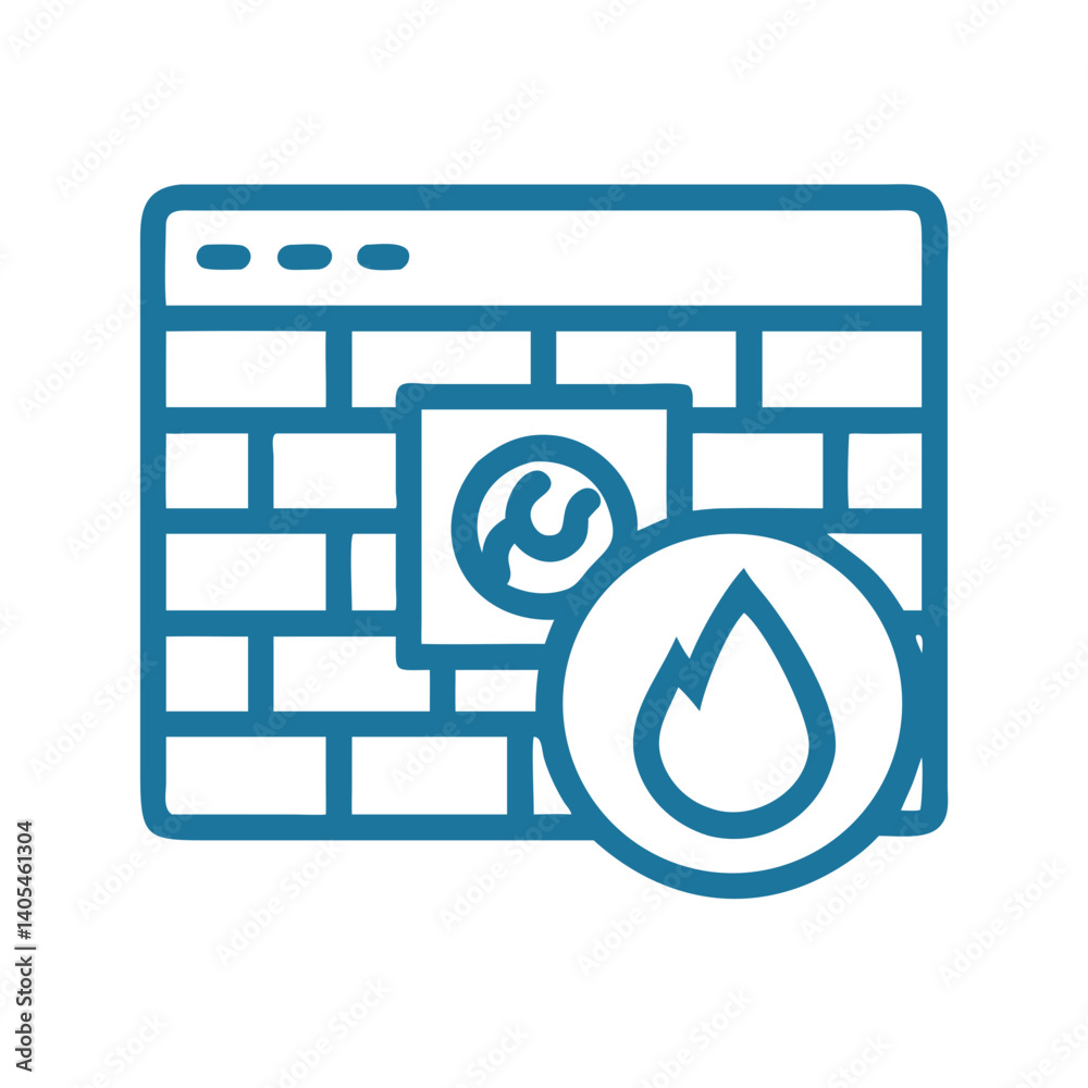Poster Firewall Symbol in Browser Icon Representing Internet Security and Web Protection