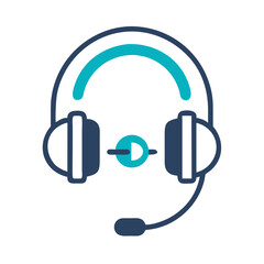 Headset Icon Representing Audio Communication and Listening Device