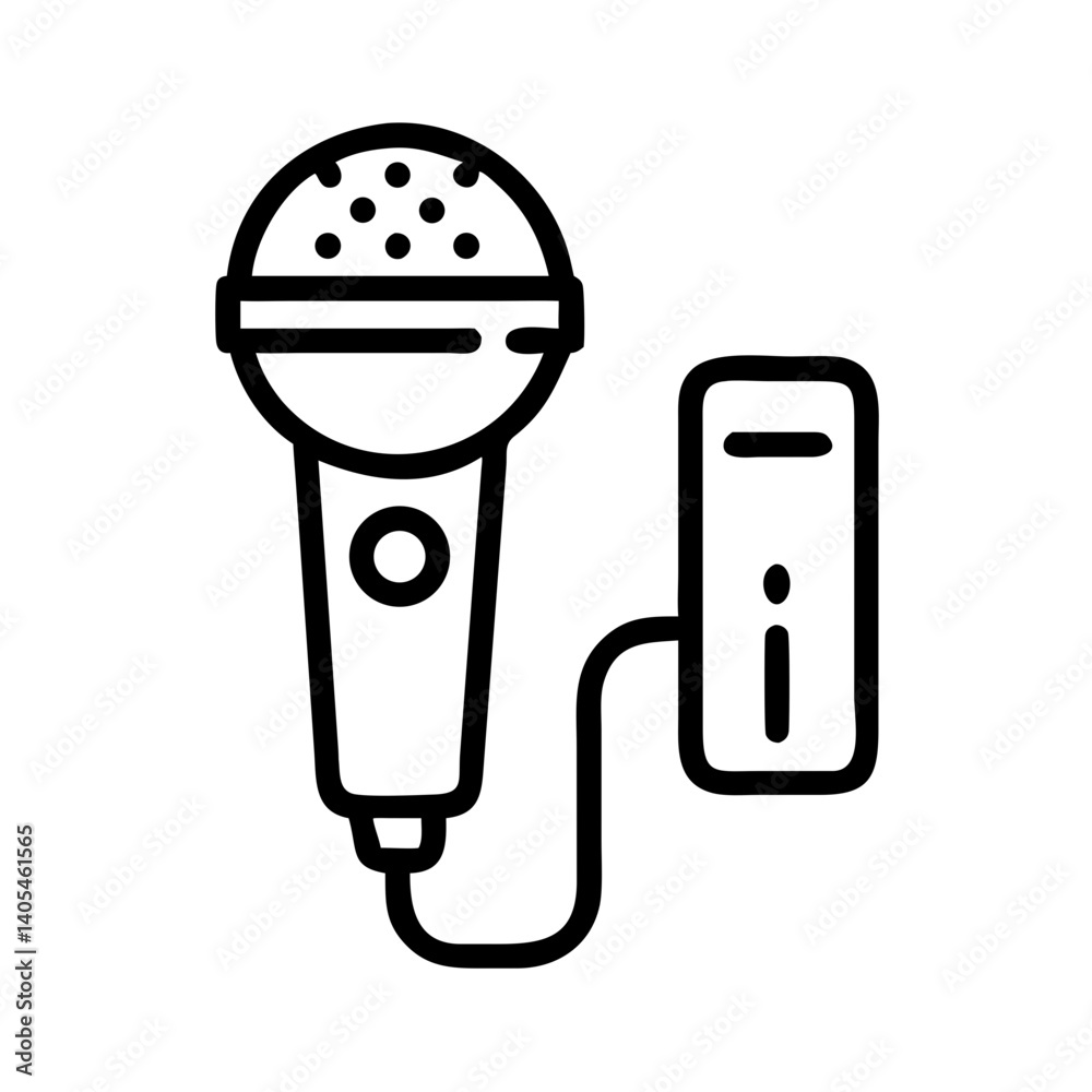 Poster Microphone Icon Representing Voice Input and Audio Recording Function