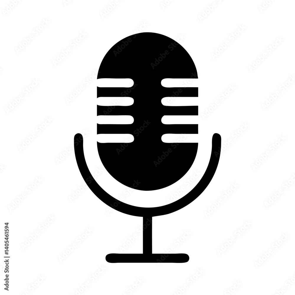 Poster Microphone Icon Representing Audio Input and Voice Recording
