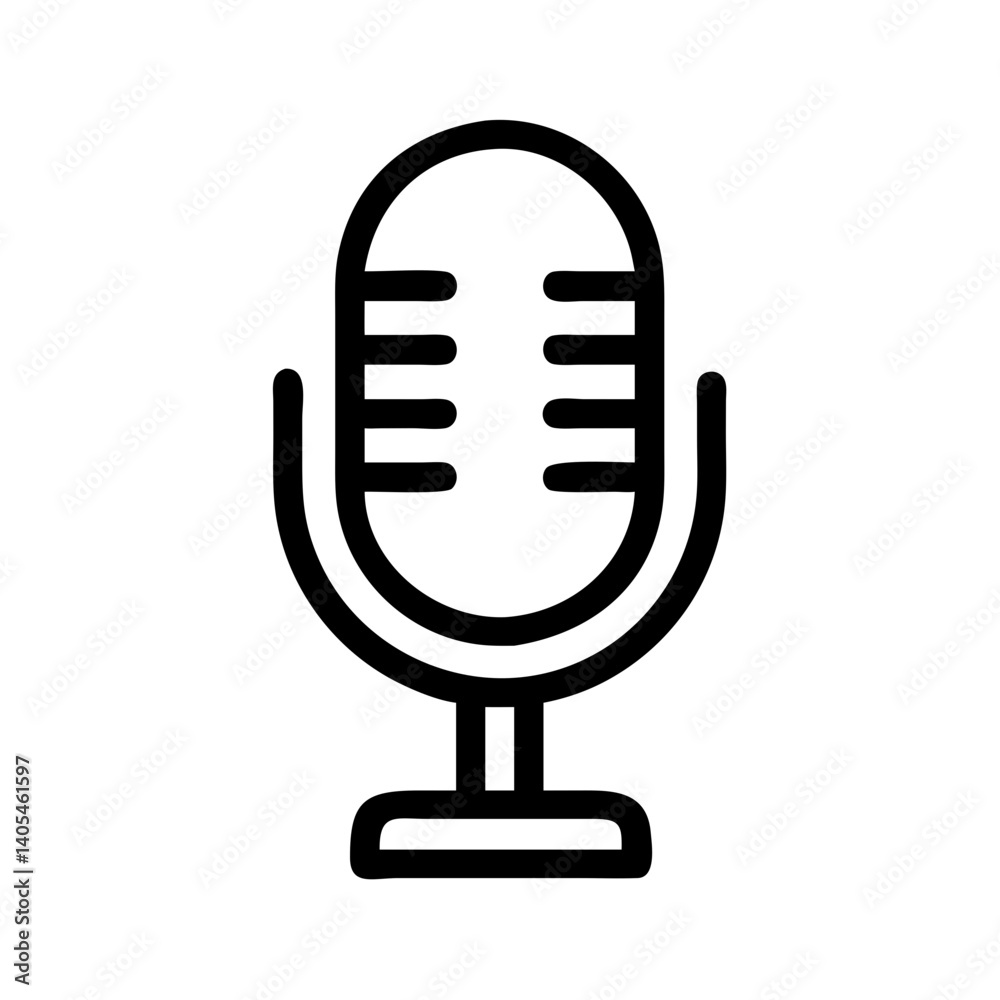 Poster Microphone Icon Representing Audio Input and Voice Recording