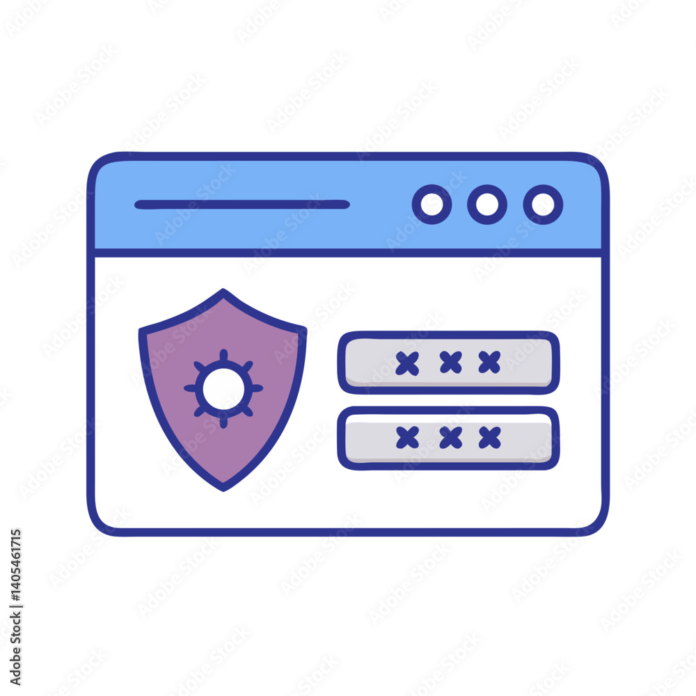Poster Password Entry with Shield Icon Representing Secure Login and Protected Authentication