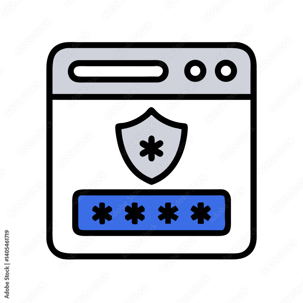 Poster Password Entry with Shield Icon Representing Secure Login and Protected Authentication