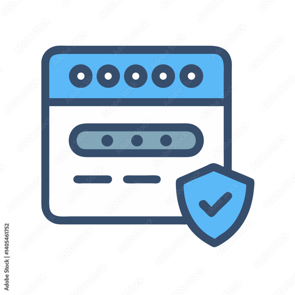 Fototapete Password Entry with Shield Icon Representing Secure Login and Protected Authentication