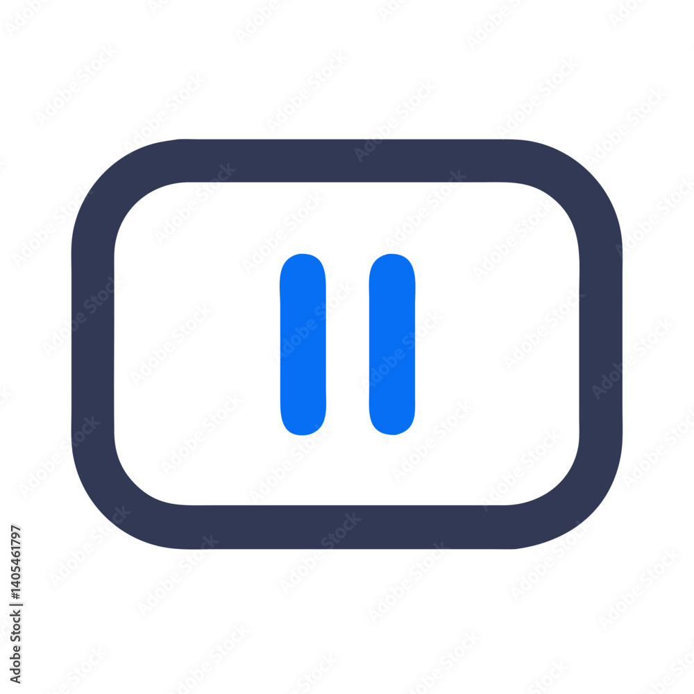 Leinwandbilder pause button icon representing media playback control and temporary halt