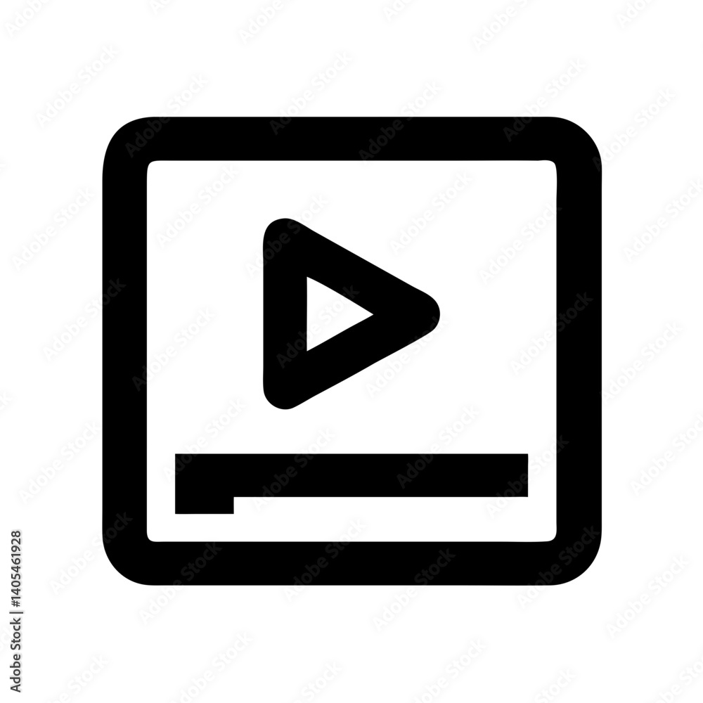 Leinwandbilder play button icon representing media playback and start function