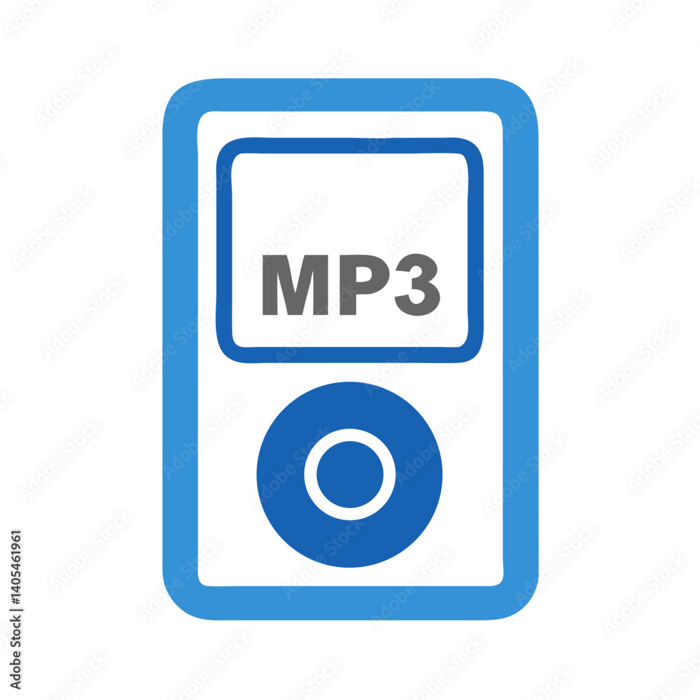 Poster Portable Music Player Icon Representing Mobile Audio Device and On-the-Go Listening