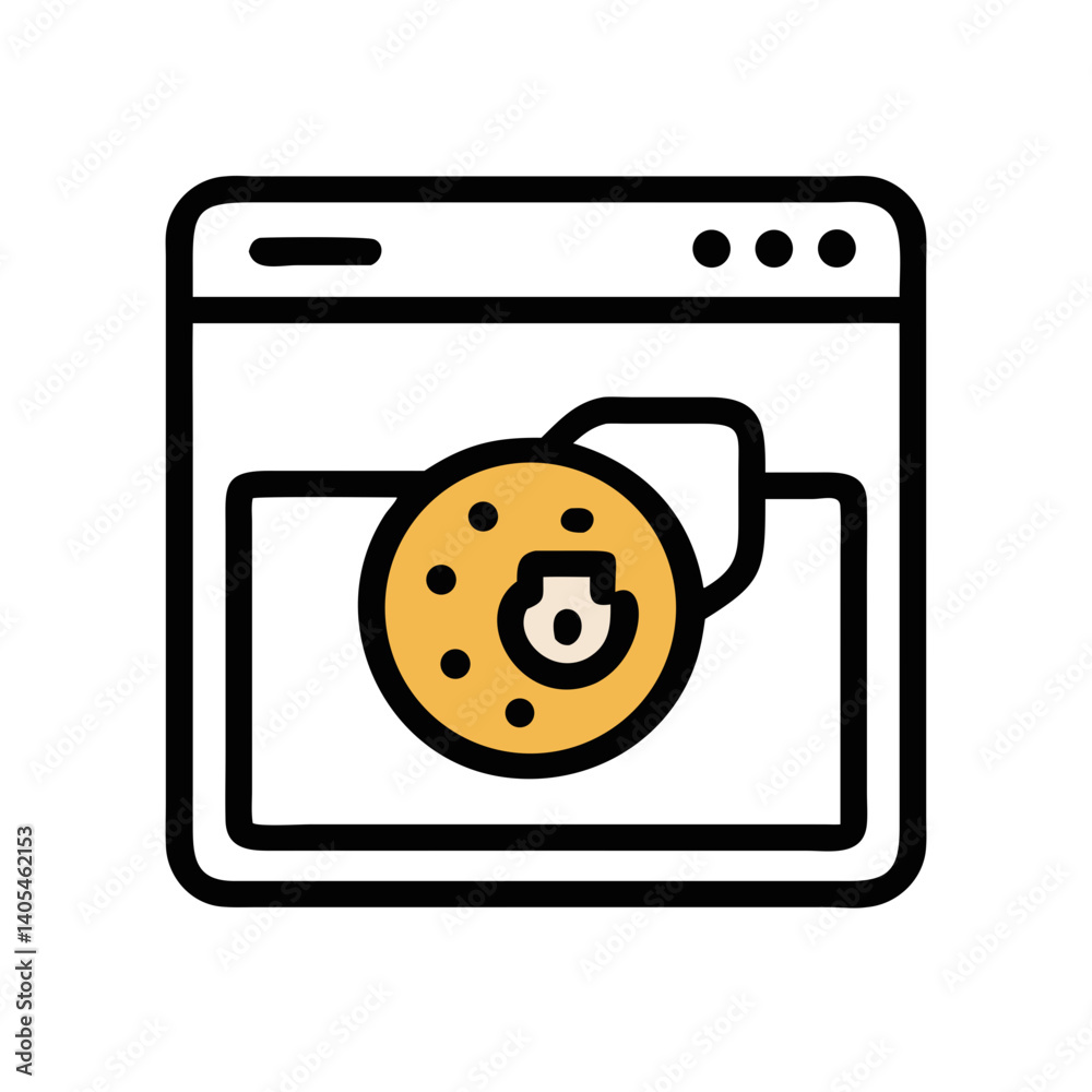 Poster Secure Cookie Icon Representing Protected User Data and Privacy Settings