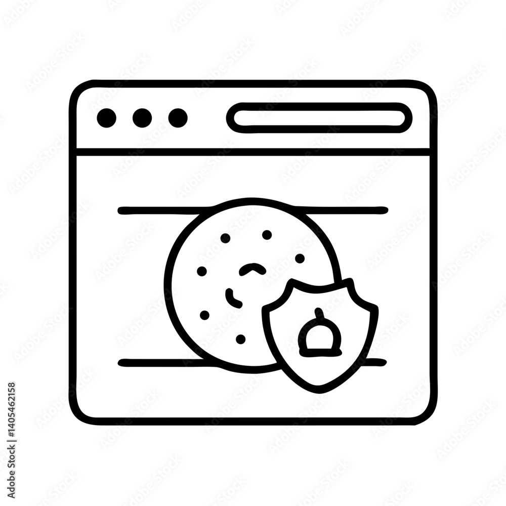 Poster Secure Cookie Icon Representing Protected User Data and Privacy Settings