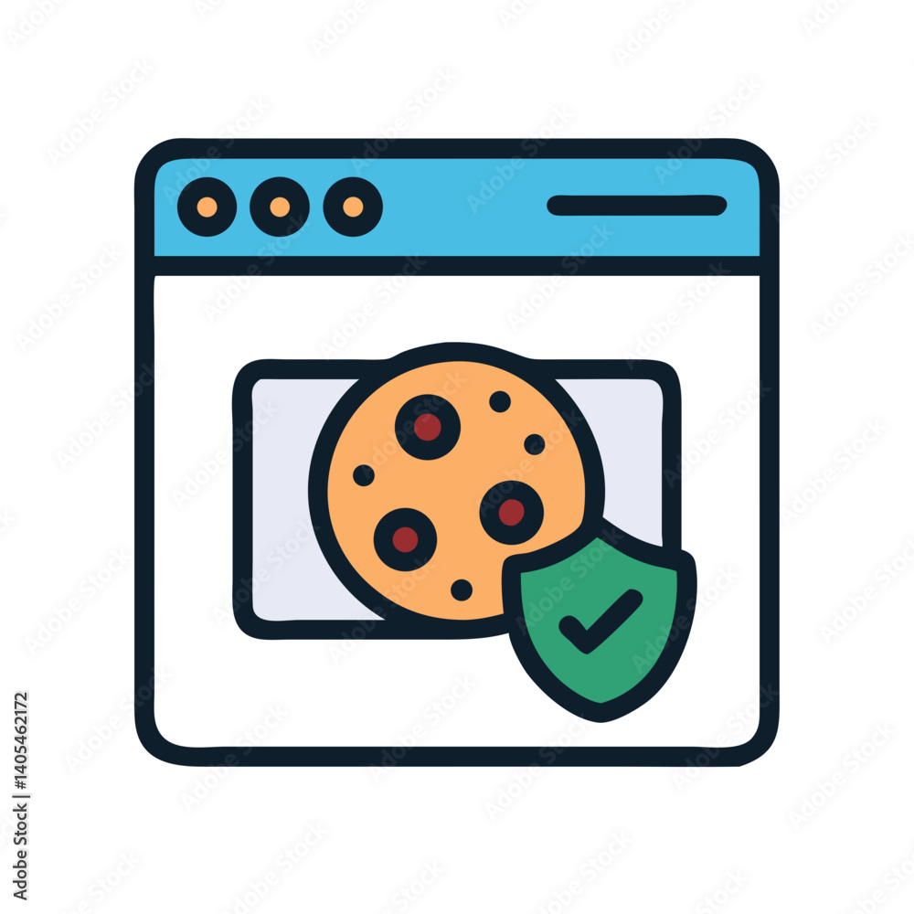 Aufkleber Secure Cookie Icon Representing Protected User Data and Privacy Settings
