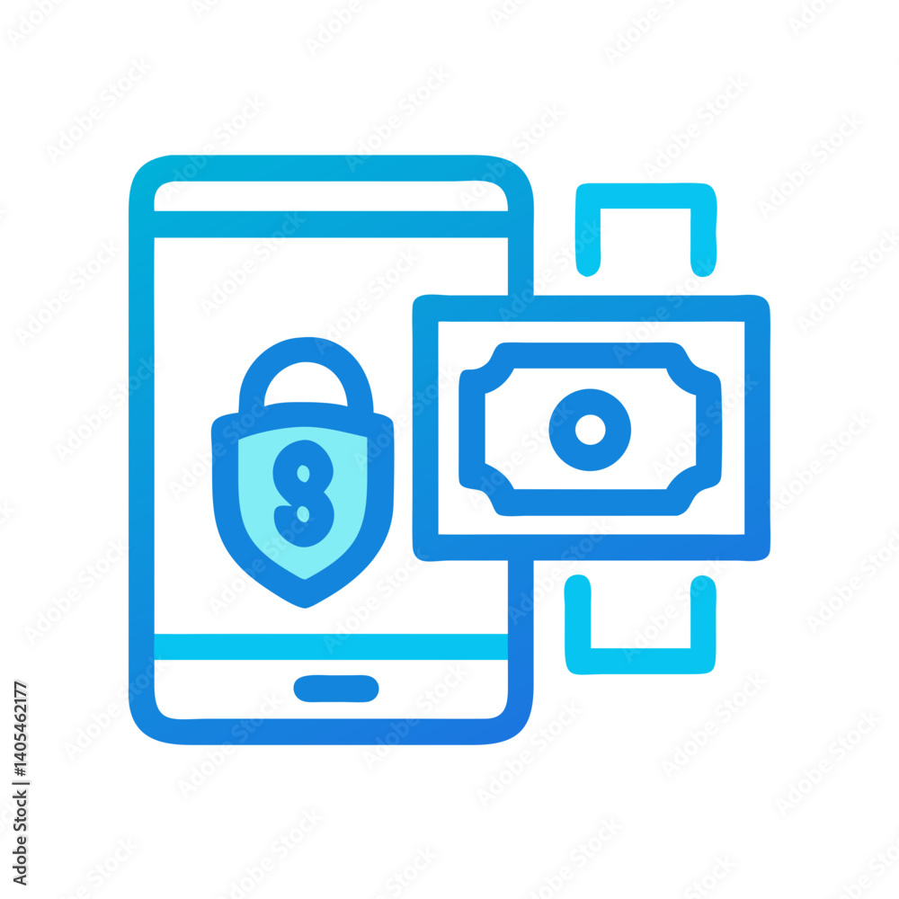 Aufkleber secure digital payment icon representing encrypted transactions and online financial protection