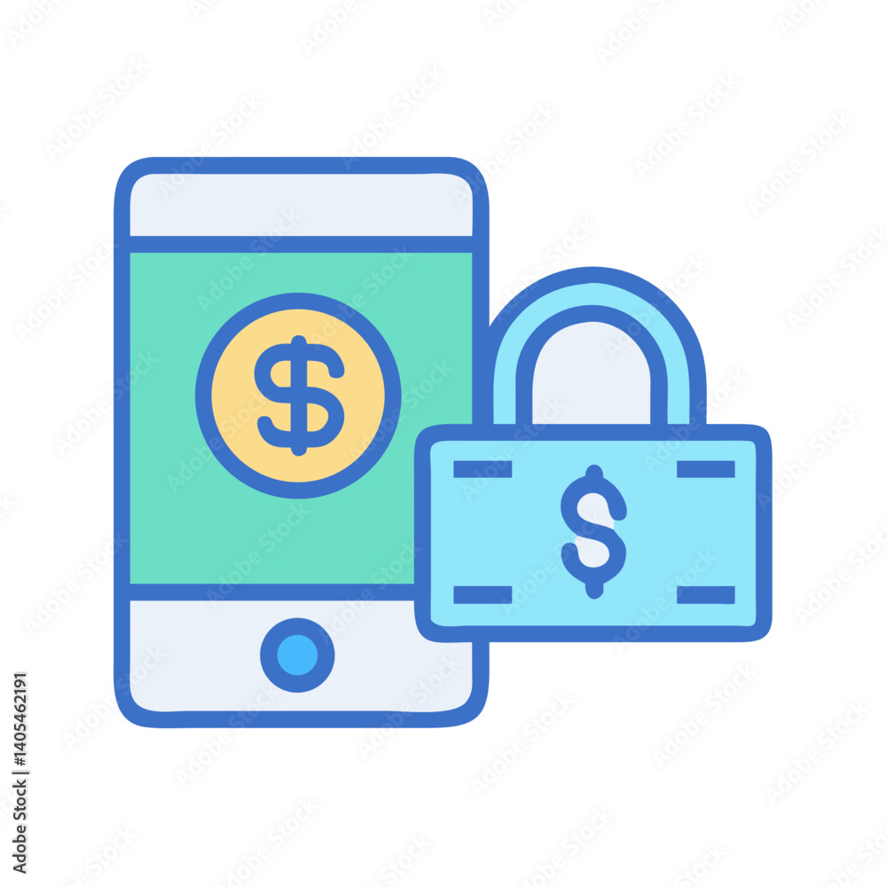 Aufkleber secure digital payment icon representing encrypted transactions and online financial protection