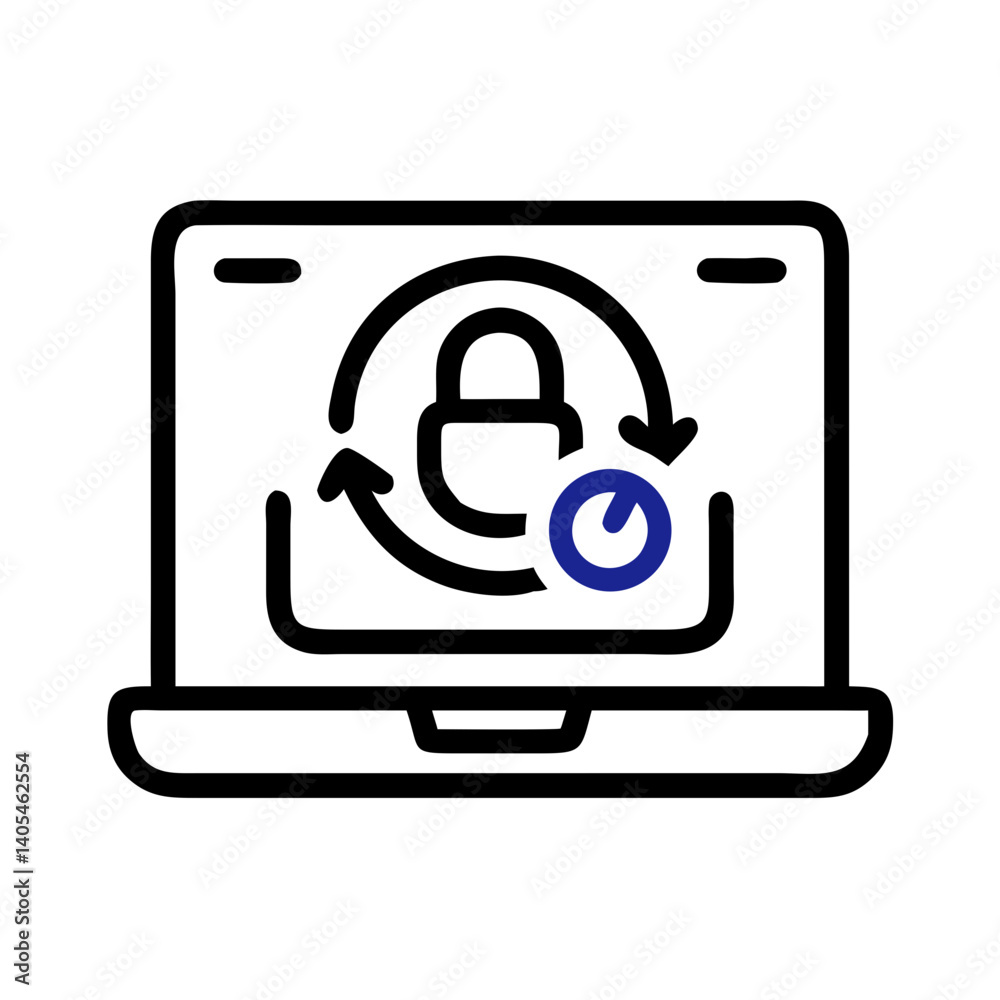 Poster Software Update with Lock Icon Representing Secure System Upgrade and Protected Installation