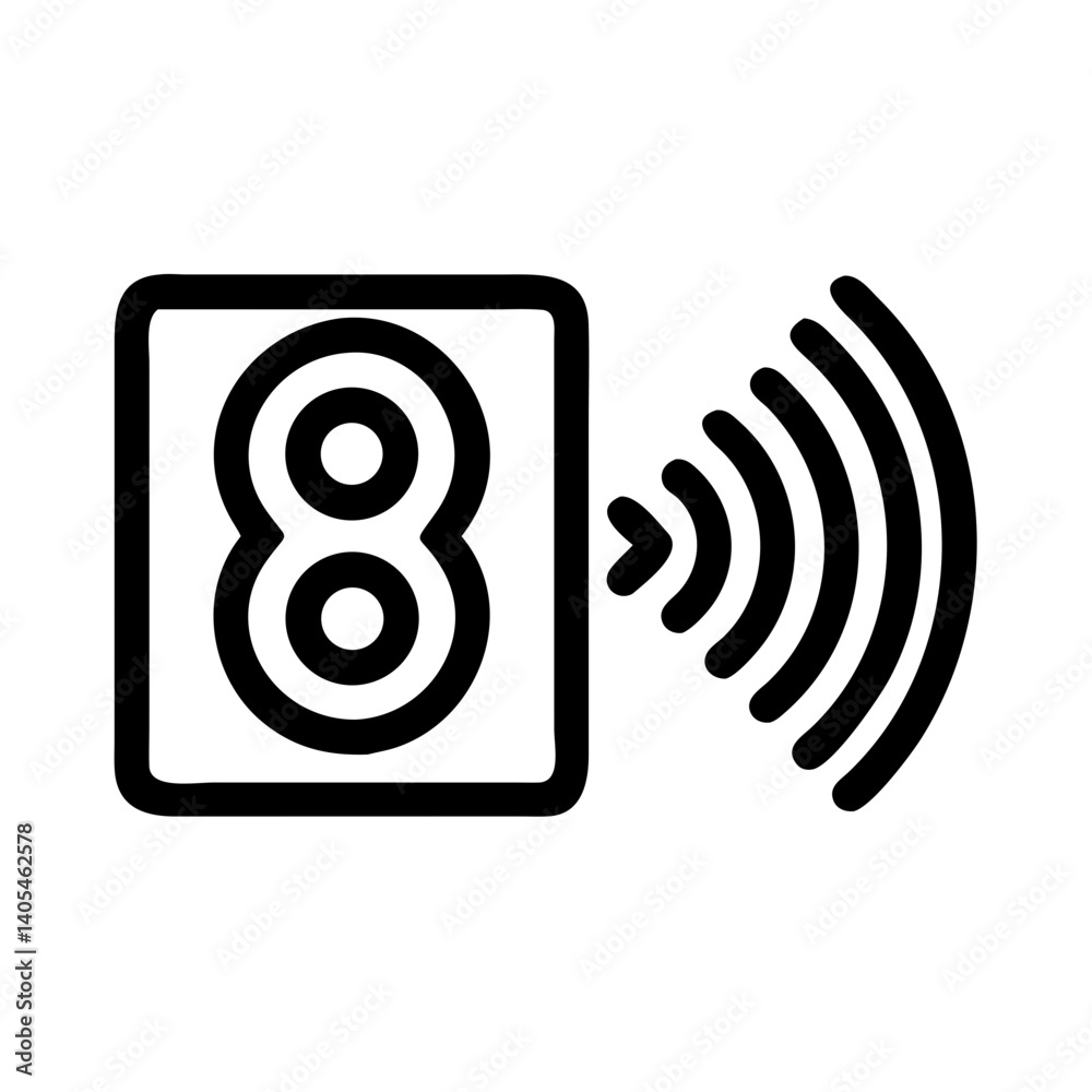 Poster Speaker with Sound Waves Icon Representing Audio Output and Volume Transmission