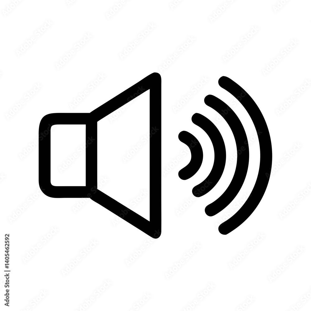 Aufkleber Speaker with Sound Waves Icon Representing Audio Output and Volume Transmission