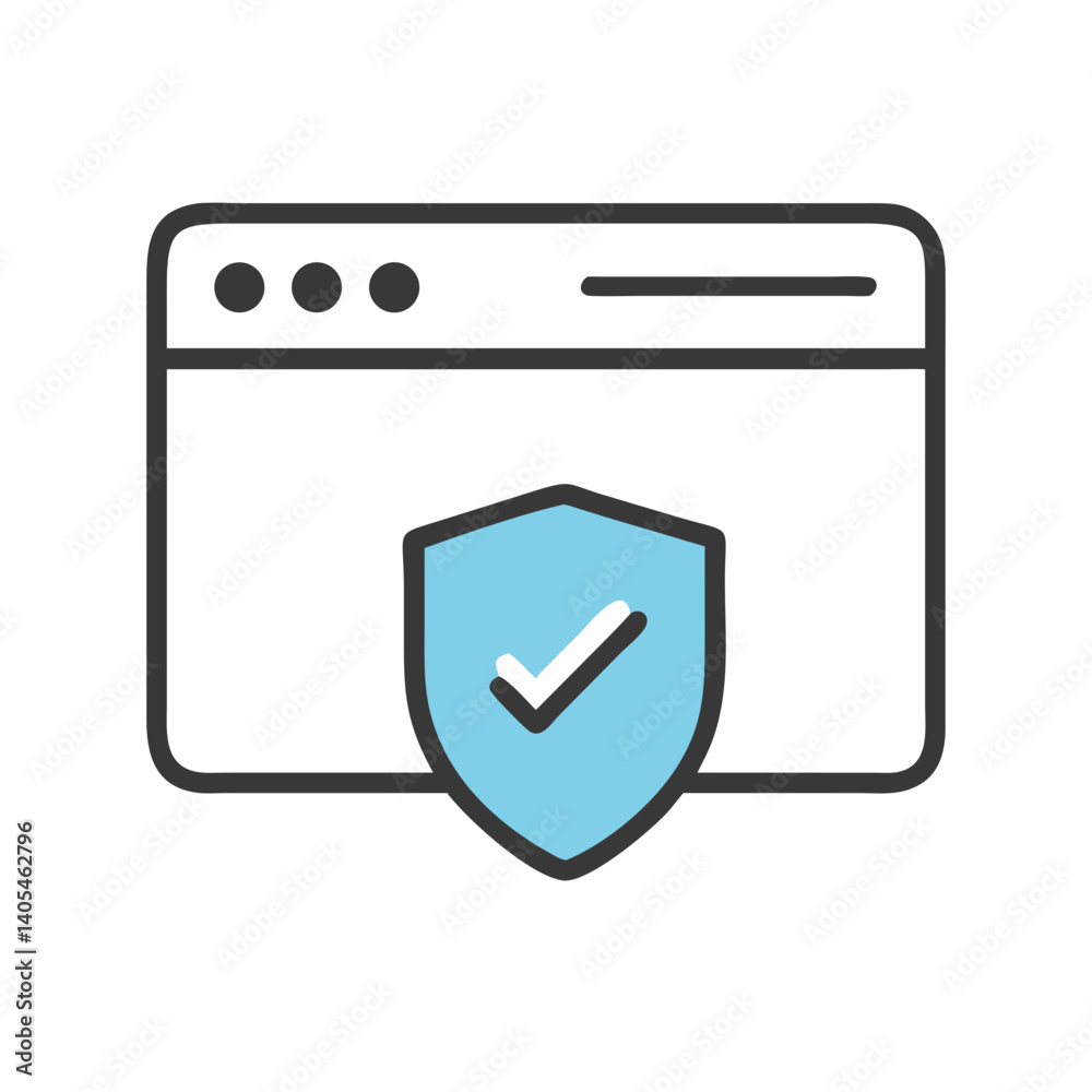 Poster Unlocked Browser with Shield Check Icon Representing Secure Access and Verified Website