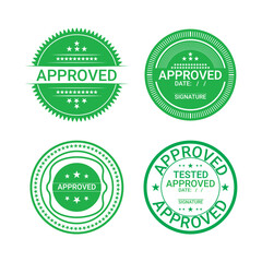 4 100% editable green approved stamp with date and signature