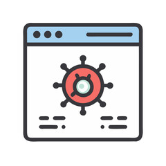 Fototapeta premium Virus Spread Icon Representing Infection Transmission and Biological Contamination