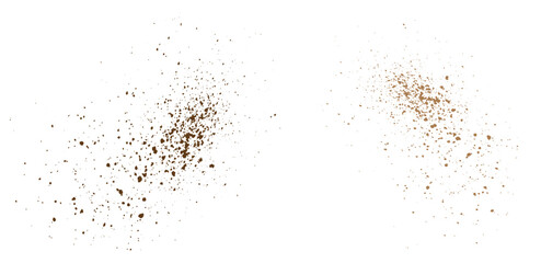 Brown particles vector chocolate dust powder isolated splatter background