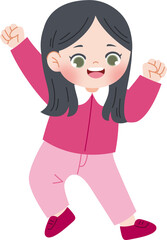 cute kid jumping of joy