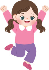 cute kid jumping of joy