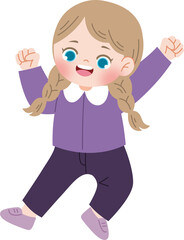 cute kid jumping of joy