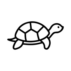 Illustration of a simple turtle with a patterned shell and a small head on a white background