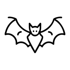 Obraz premium A simple line drawing of a bat with its wings spread wide, featuring a minimalist and symmetrical design