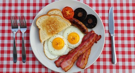  English breakfast with fried egg