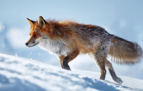 red fox in snow