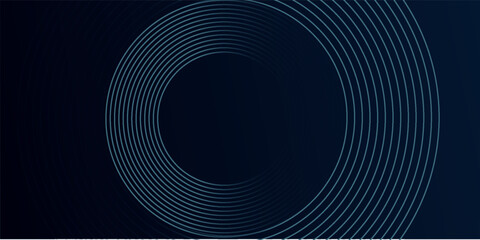 Blue abstract background with glowing circles. Swirl circular lines pattern. Geometric spiral. Twirl element. Modern graphic design. Futuristic technology concept. © Iflah