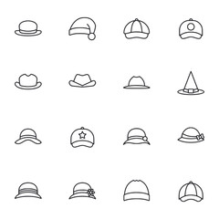 Fototapeta premium A collection of hats in a row