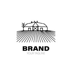 Farm Logo. Farm Logo Design. Farm Logo Brand. Farm Logo Vector Design Isolated on White Background
