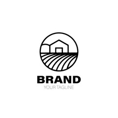Farm Logo. Farm Logo Design. Farm Logo Brand. Farm Logo Vector Design Isolated on White Background