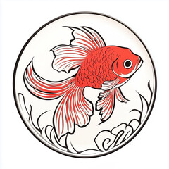 A peaceful koi fish swimming gracefully in a pond