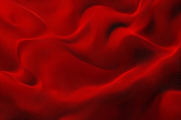 Abstract red technology background featuring 3D undulating waves overlaid with fine digital grid mesh texture closeup. Best for futuristic website design and tech presentation slides